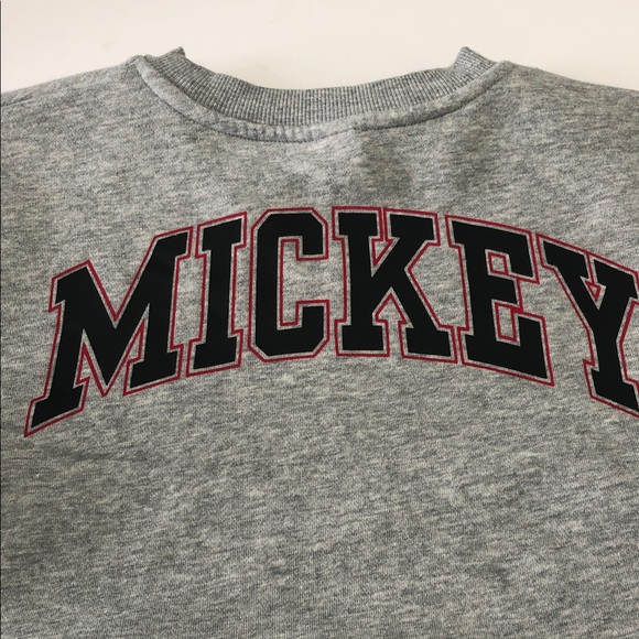 Disney Mickey Mouse Kids Crewneck Sweatshirt | Size Large (10–12) | Heather Grey - Picture 8 of 9